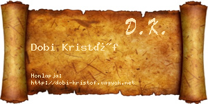 Dobi Kristóf névjegykártya
